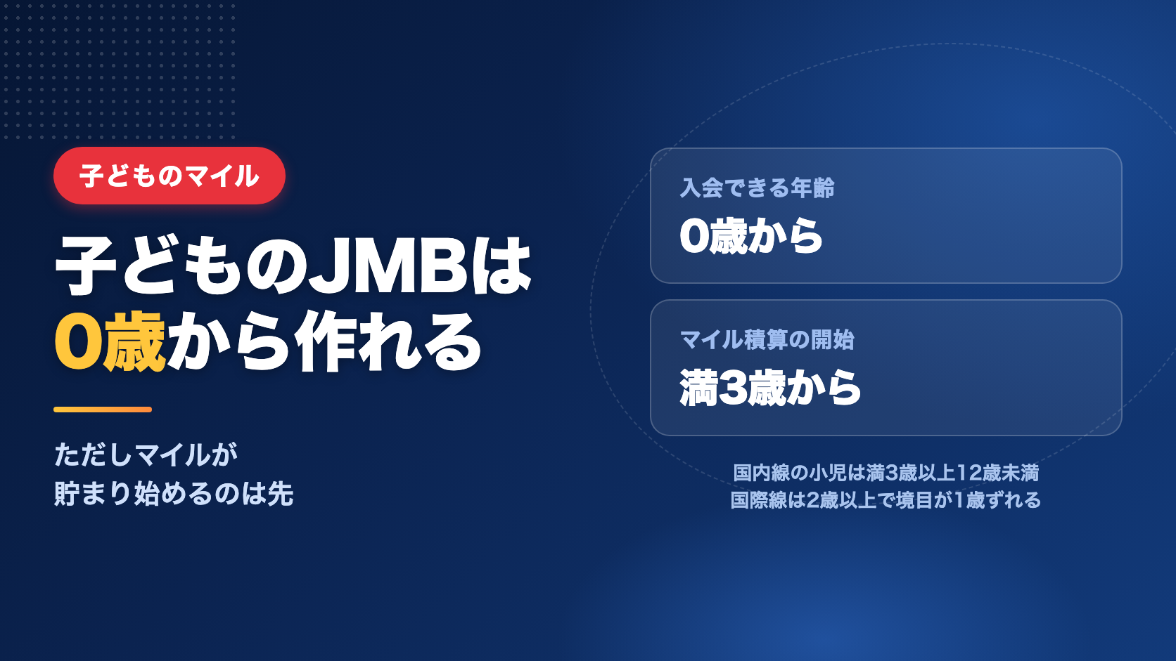 子どものJALマイレージバンク入会｜0歳から作れる、積算が始まるのは3歳から